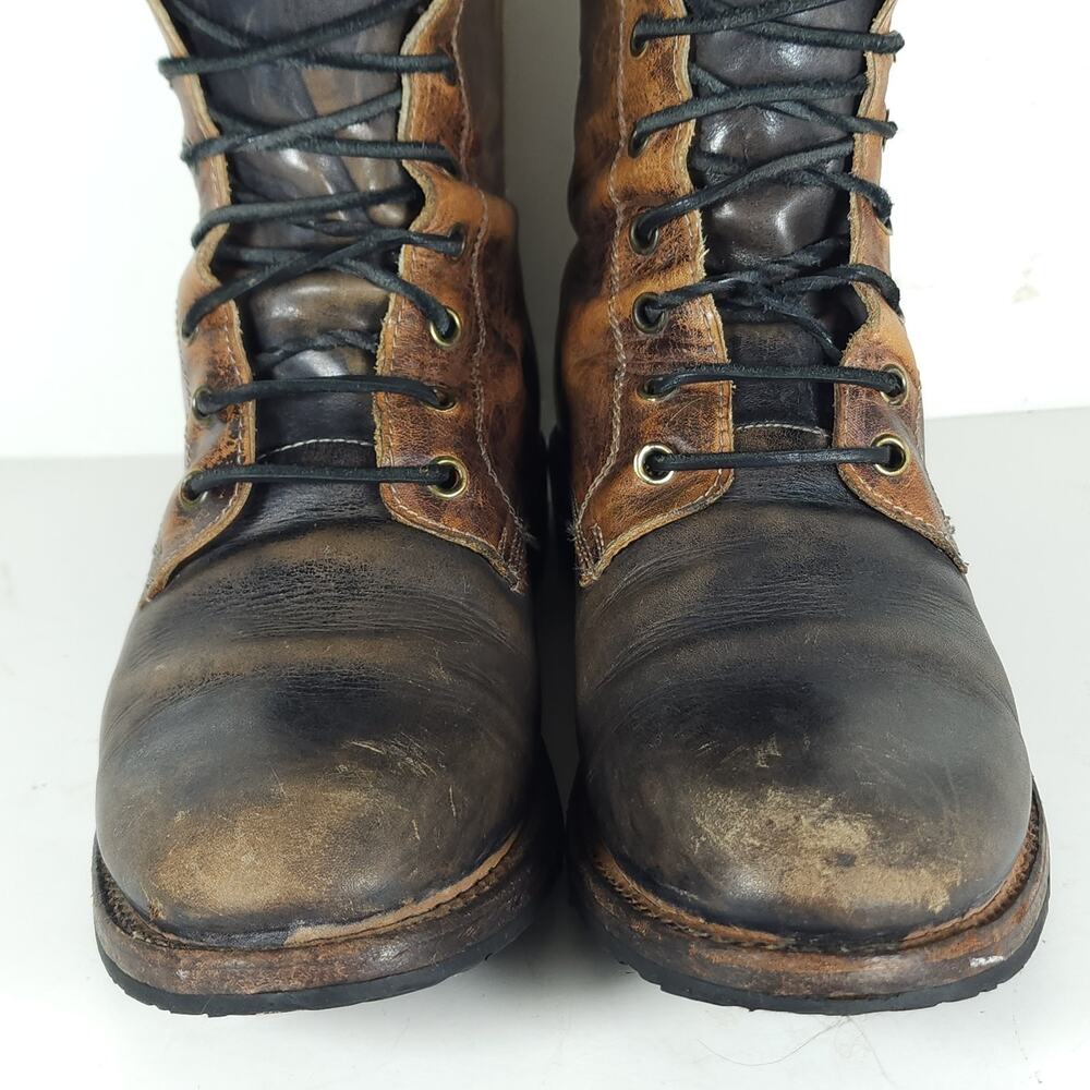 Bed Stu Protege Men's US8 Brown Leather Distressed Cap Toe Trek Combat Boots - Picture 4 of 16